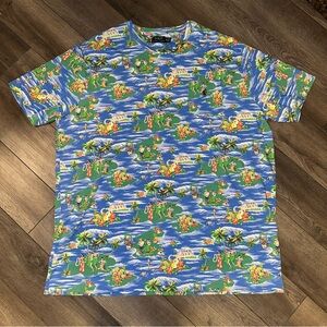 Polo Ralph Lauren Hawaiian Hula Girl All Over Print Pocket Tee Shirt